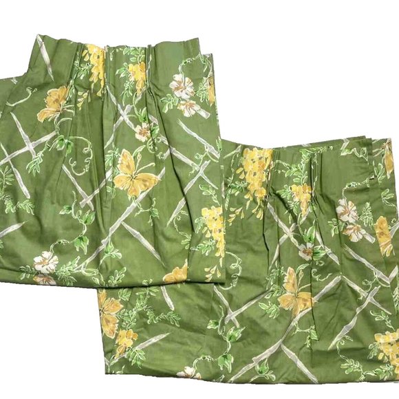 Sears Other - Vintage Sears Roebuck Curtains Pair Pinch Pleat Panels Drapes 60s Rare Green